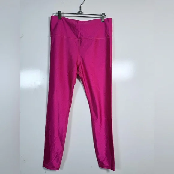 Athleta Elation Shine Tight High-Waisted Leggings Neon Bright Pink Size L - Picture 2 of 10